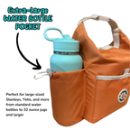 Thermal Tote with Bottle Pocket | easy carry-all bag, clip handle for convenient attachment