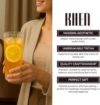 Khen Shatterproof Acrylic Ribbed Drinking Glasses Set of 2