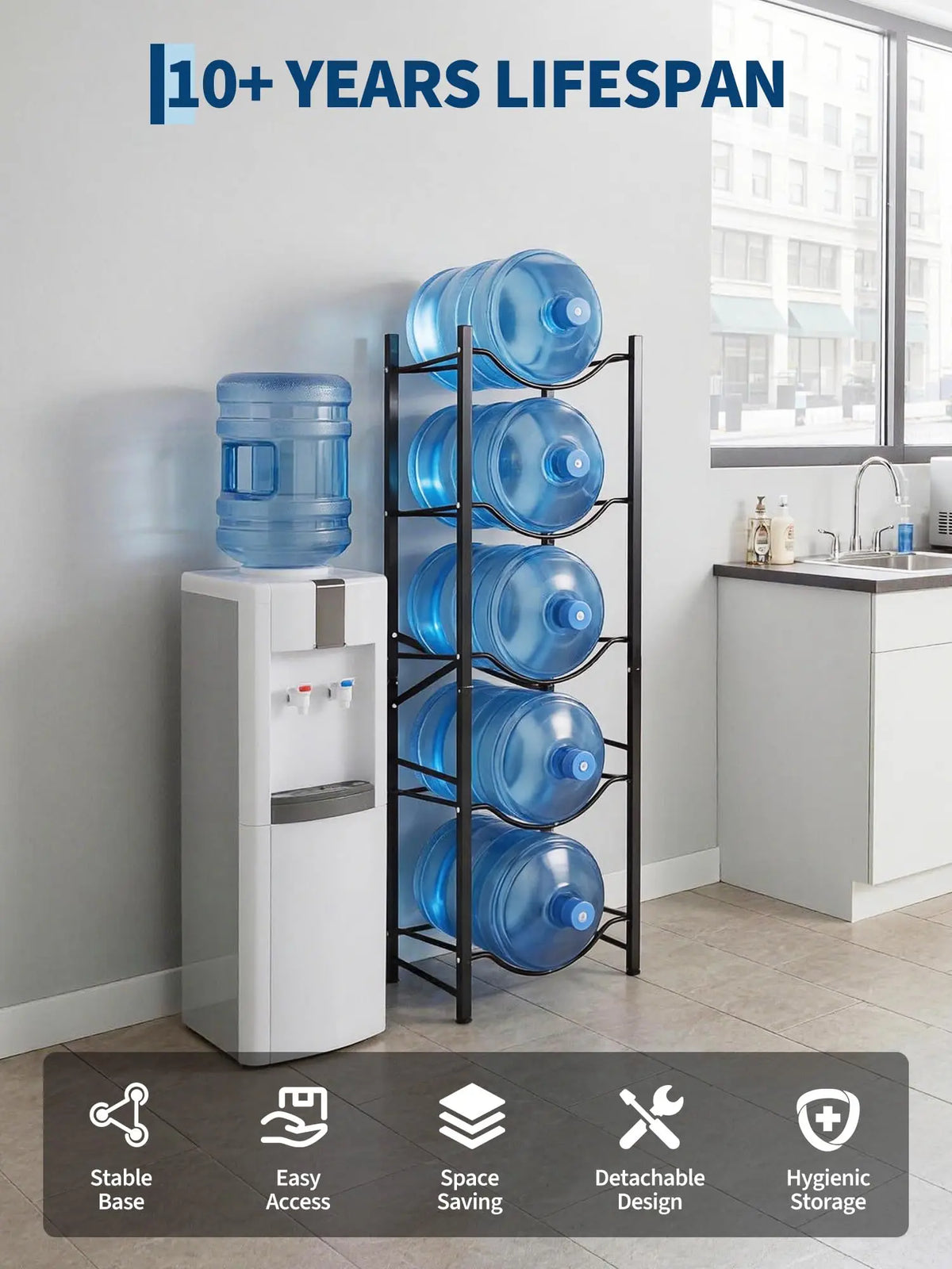 5 Gallon Water Bottle Holder for 5 Bottles