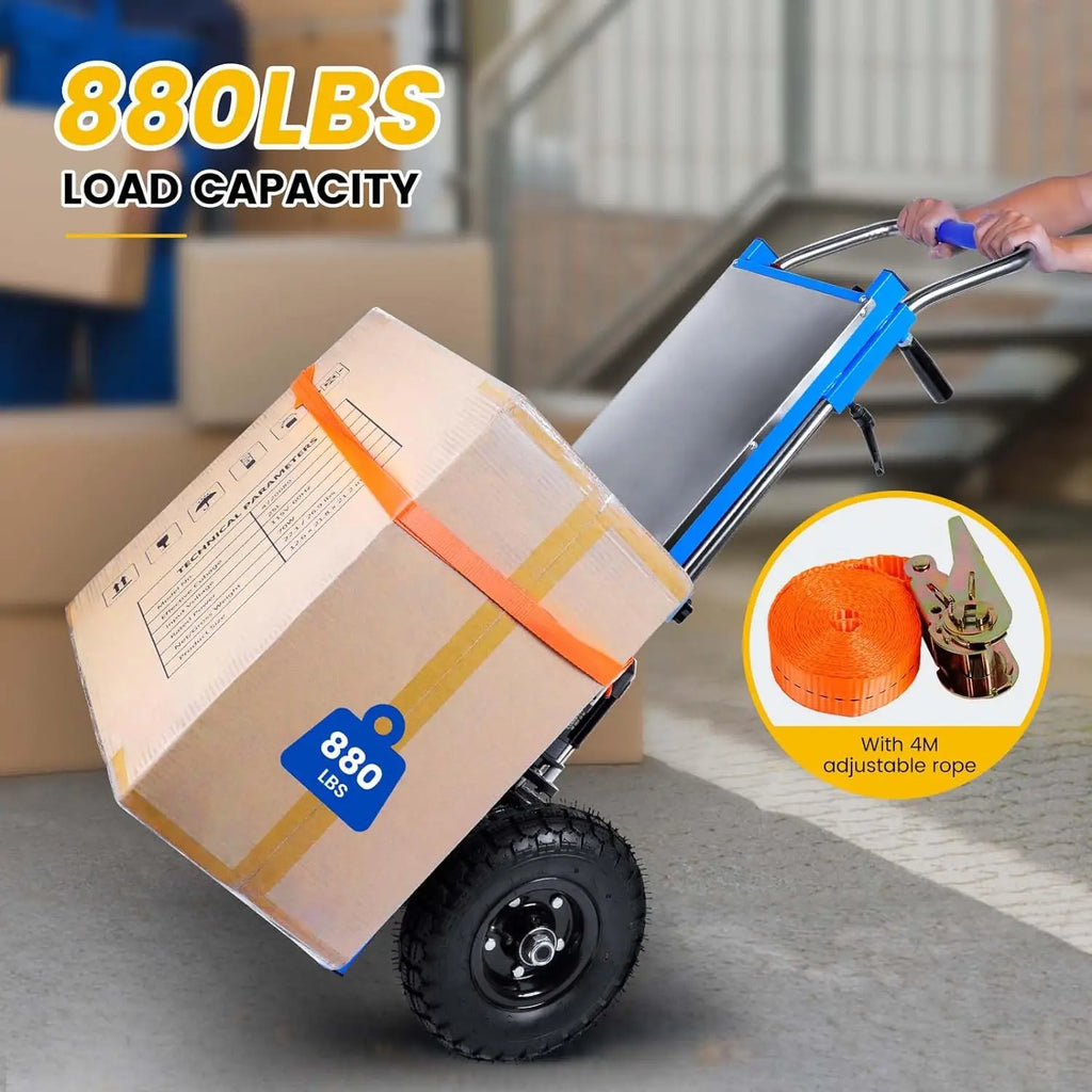 Hand Trucks, 880lbs Capacity Folding Electric Dolly for Stairs