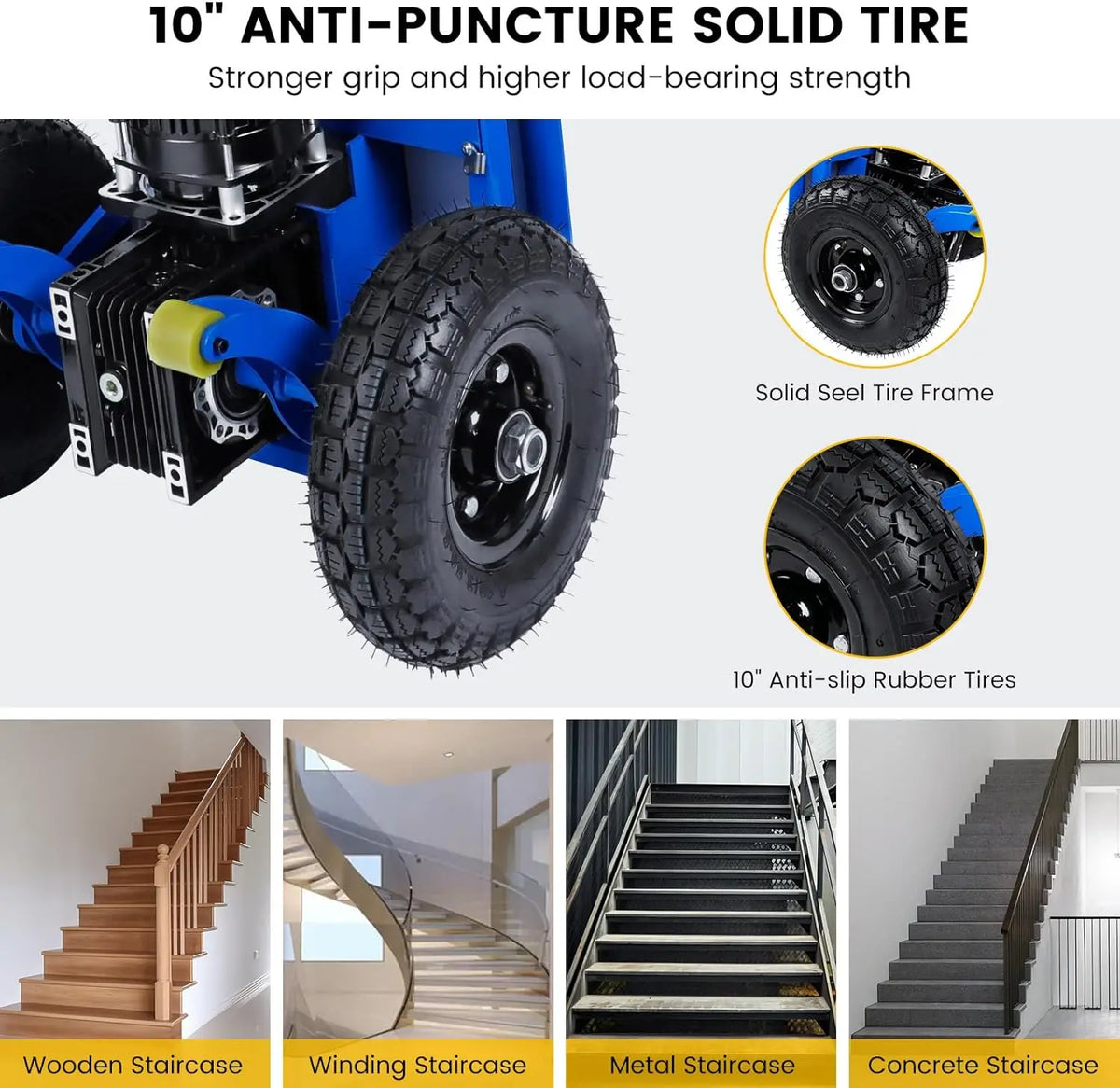 Hand Trucks, 880lbs Capacity Folding Electric Dolly for Stairs