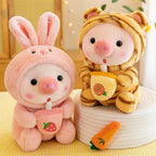 Boba Pig Stuffed Animal Soft Plushie Gift for Girls & Boys