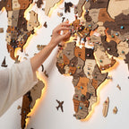 3D LED Wooden World Map 3.0 Multicolor
