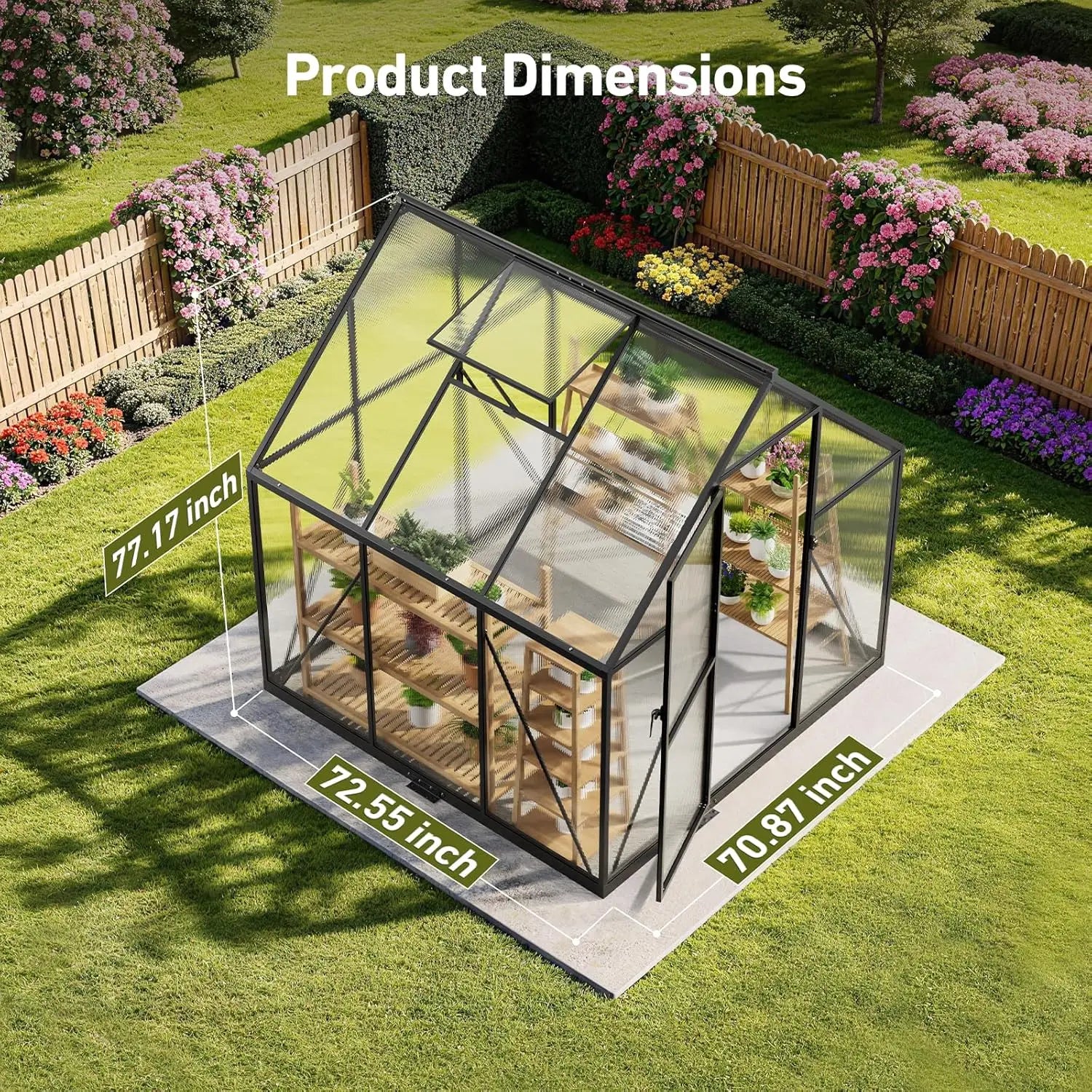 6x6FT Walk-In Outdoor Greenhouse