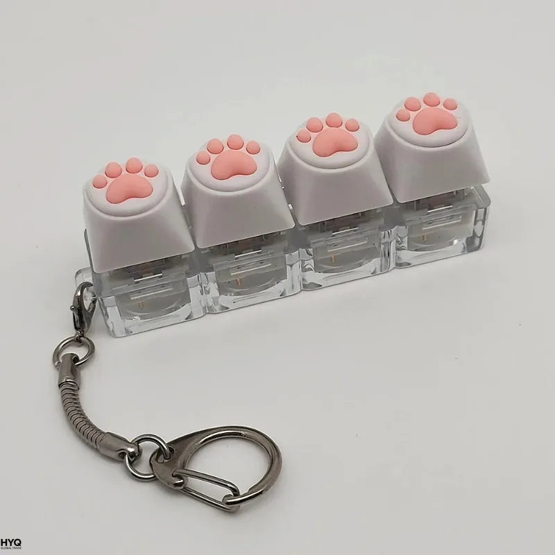 Silicone Soft Cat Claws Keychain Key Ring Pendant Mobile Phone Backpack Pendant Desktop Accessories Decompression Press Tools