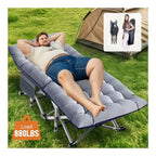 Camping Cot With Mat Carry Bag, 28in Wide, 880LBS