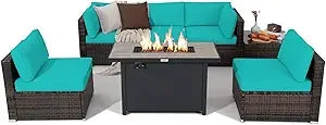 7 Piece Patio Furniture Set  Fire Pit