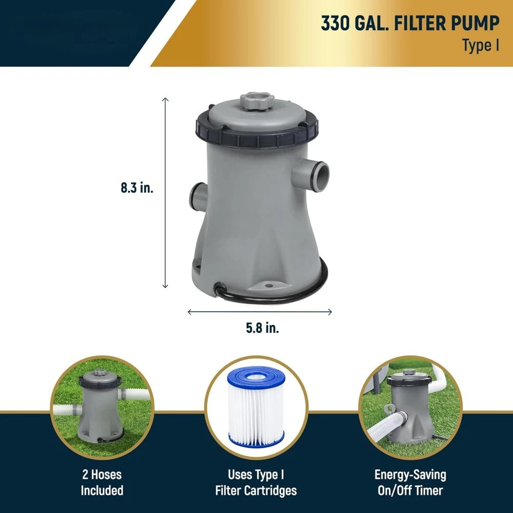 Swimming Pool Set, 330 GPH Filter Pump