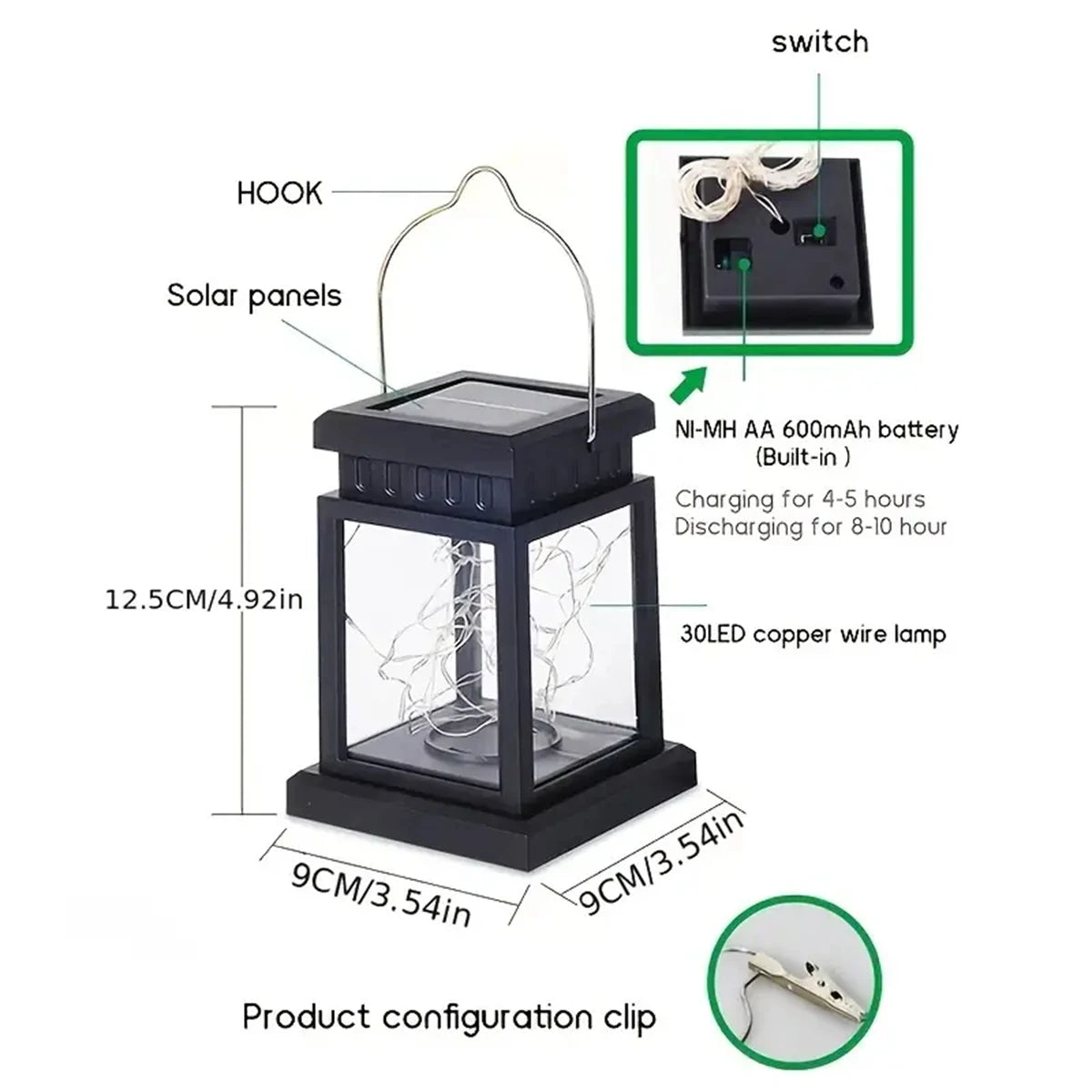Solar Star Copper Wire Palace Lantern Lamp