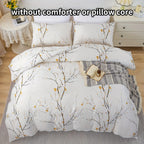 Dolin Plum Blossom Print Three-Piece Quilt Cover Set,