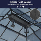 12' x 14' Hardtop Gazebo with Double Polycarbonate Roof,