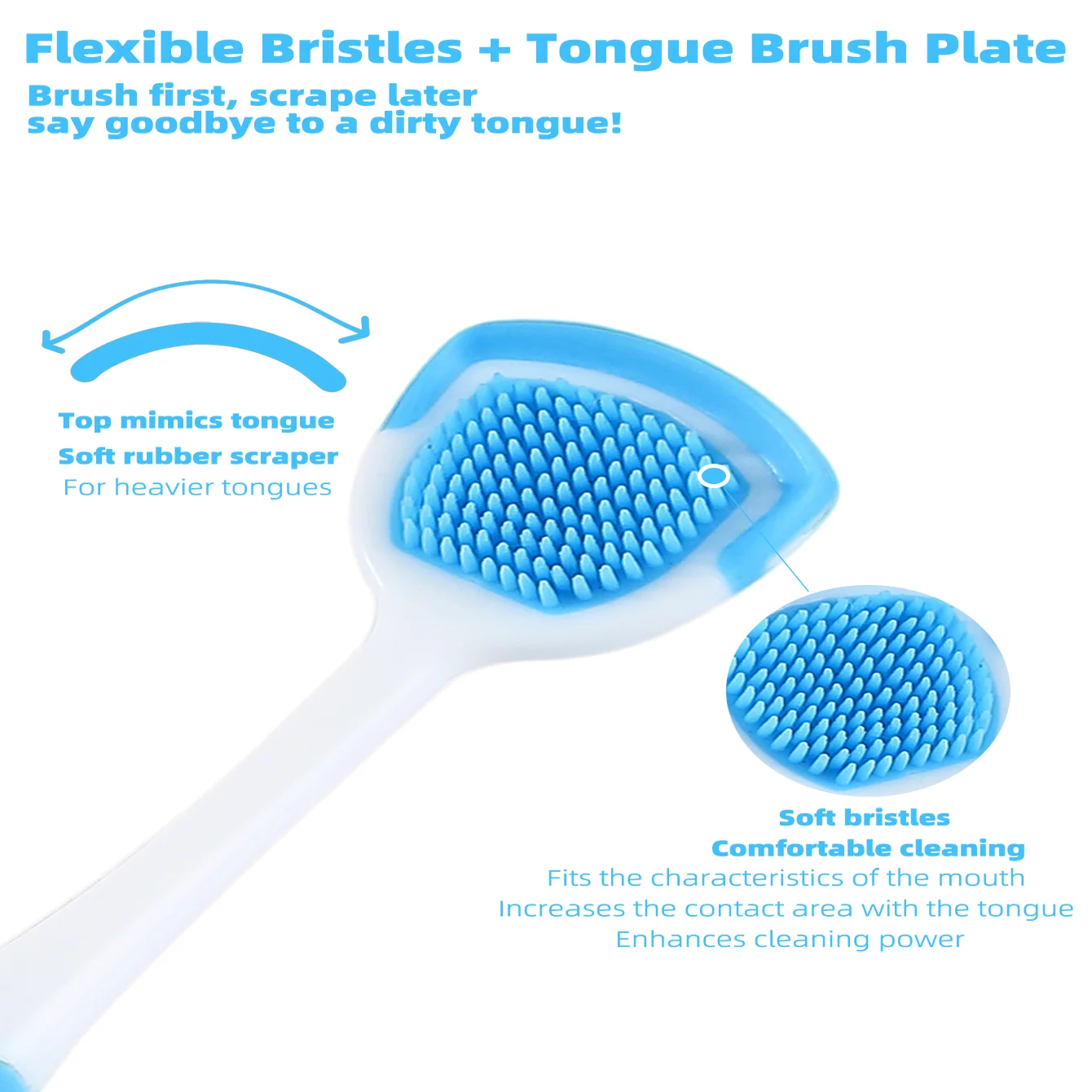 1Pc/4Pcs/8Pcs Silicone Tongue Scraper For Oral Hygiene,Tongue Cleaner Scraper For Oral Care,Tongue Brush Food Debris Clea