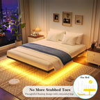 Queen Size Floating Bed Frame with Smart LED Lights