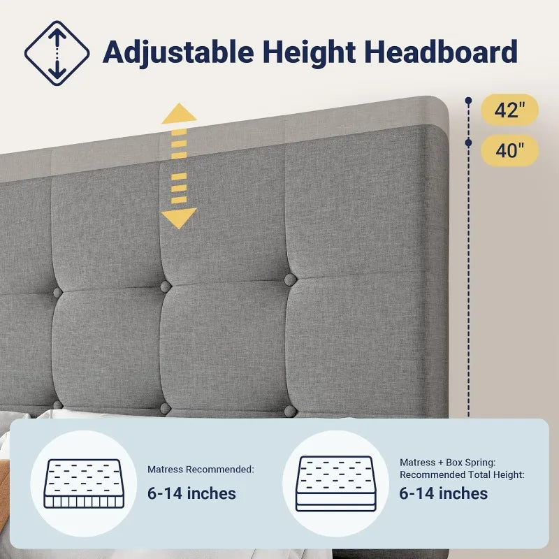 King Platform Bed 4 Storage Drawers