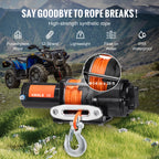 4500lbs ATV/UTV Electric Winch 12V  39ft Synthetic Rope Wireless  Remote Control IP55 Waterproof