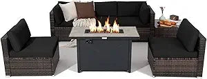 7 Piece Patio Furniture Set  Fire Pit