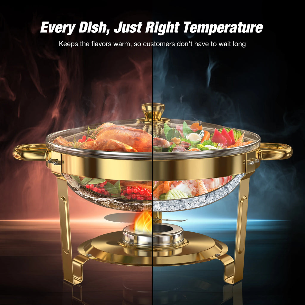 Chafing Dishes for Buffet 5QT Round Stainless Steel