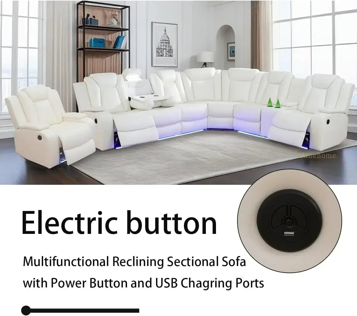 Hot Reclining Power Recliner Adjustable Sofa,