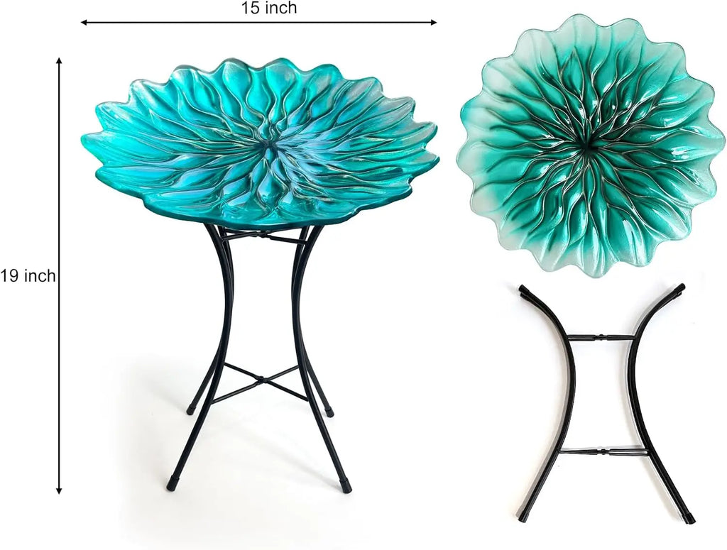 Large Glass Bird Bath