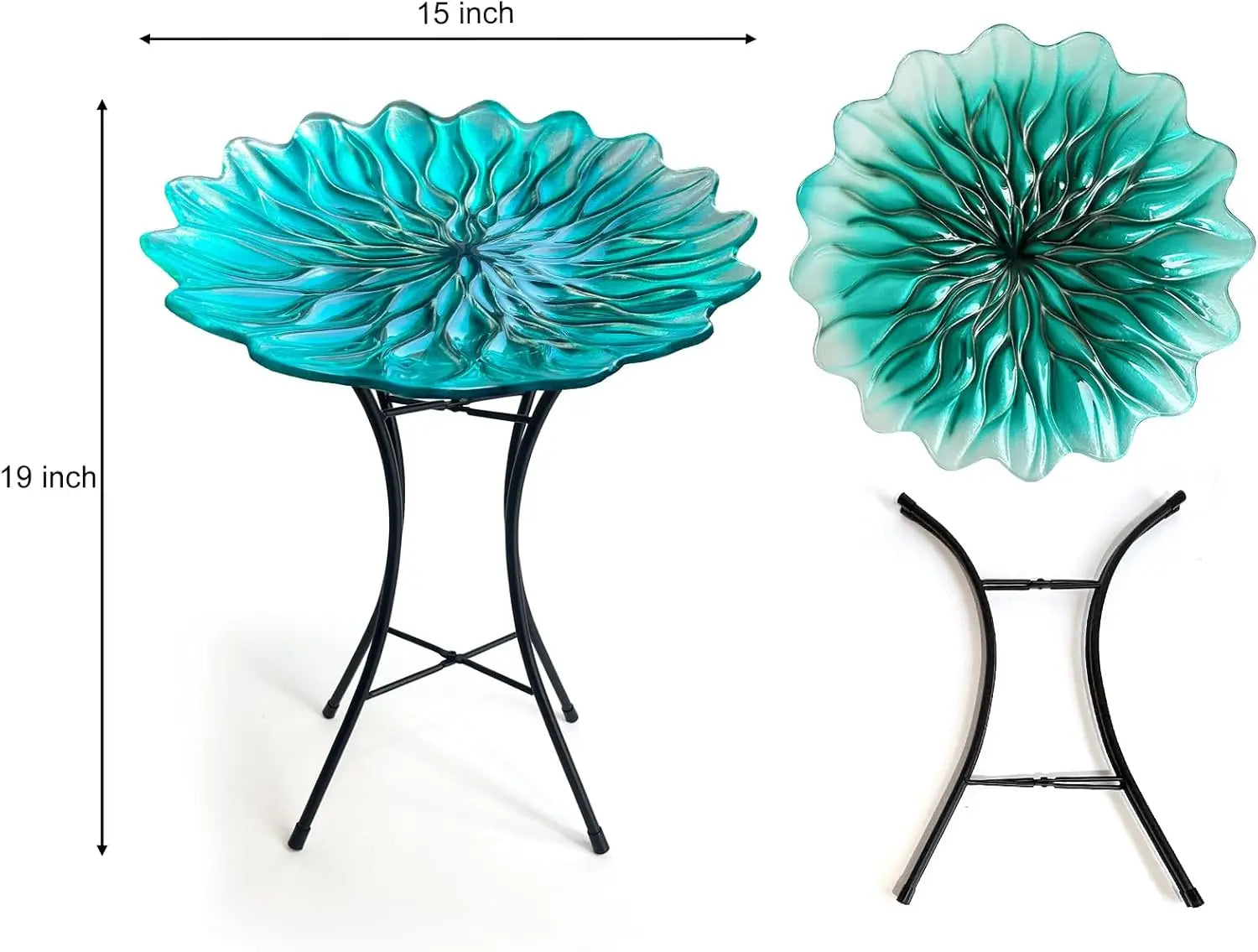 Large Glass Bird Bath