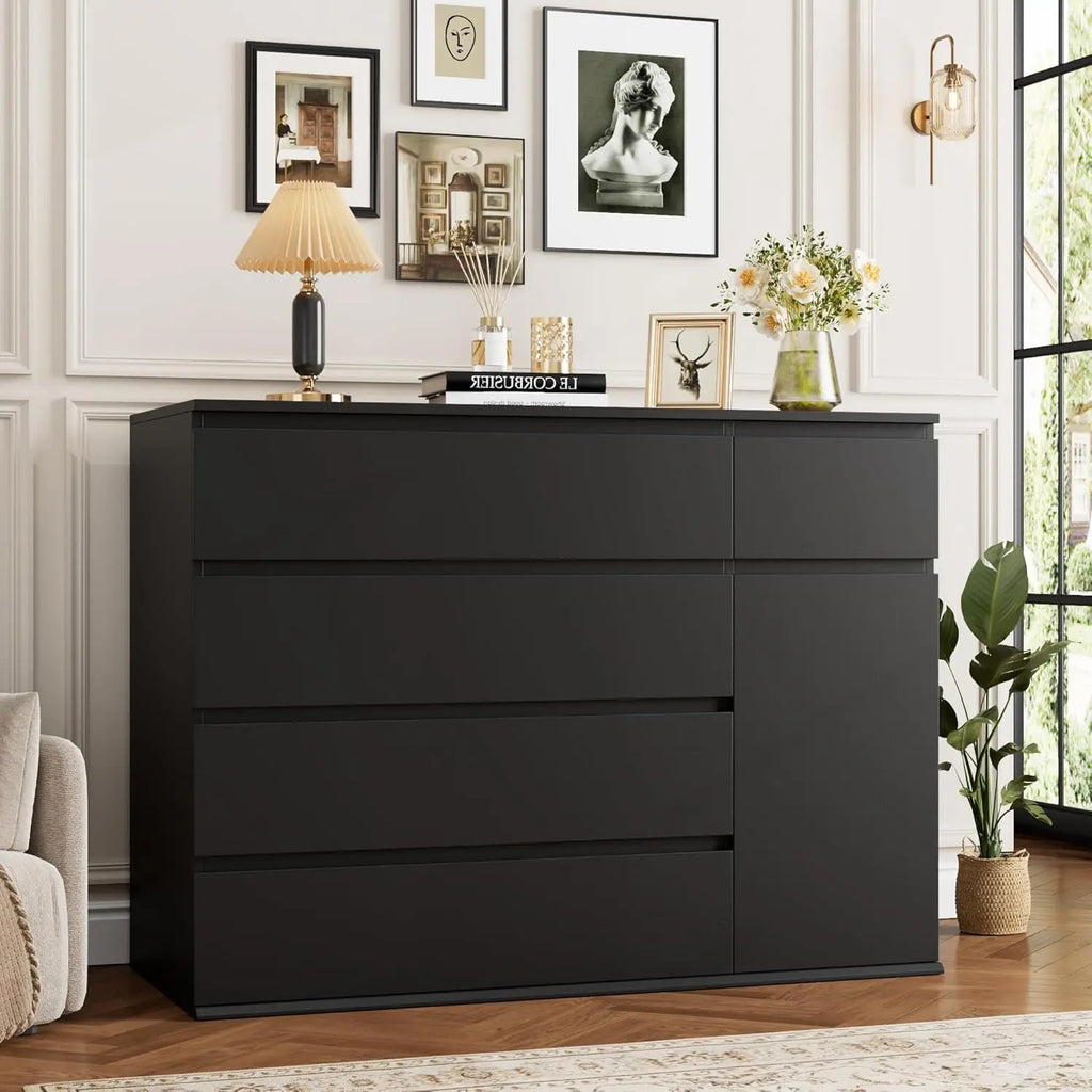 5 Drawer Dresser, Drawers and Wide Storage Space