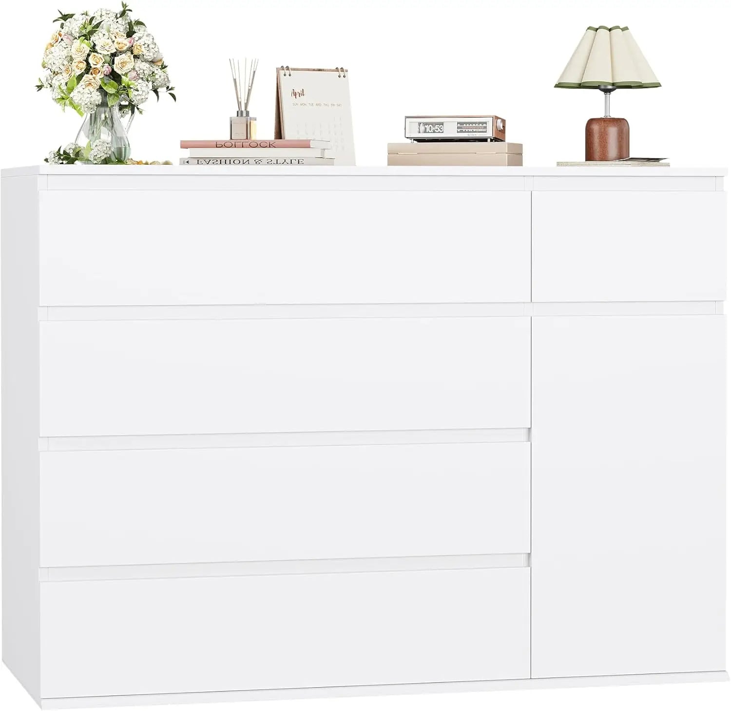 5 Drawer Dresser, Drawers and Wide Storage Space