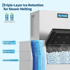 Commercial Ice Maker Machine 450LBS/24H AC110V/60Hz Stainless Steel Under Counter Ice Machine