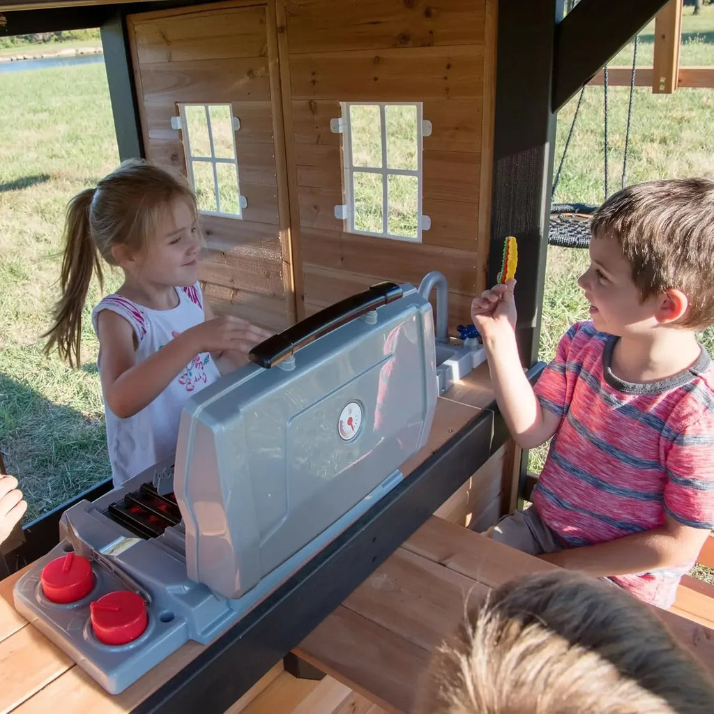 Clubhouse, Play Kitchen, Picnic Area, Belt Swings, Web Swing, Rock Wall,