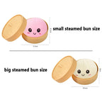 Simulation Dumpling Squishy Rebound Soft Squeeze Stress Ball With Bamboo Steamer Box Anti-Stress Toy Sensory For Creative Gift