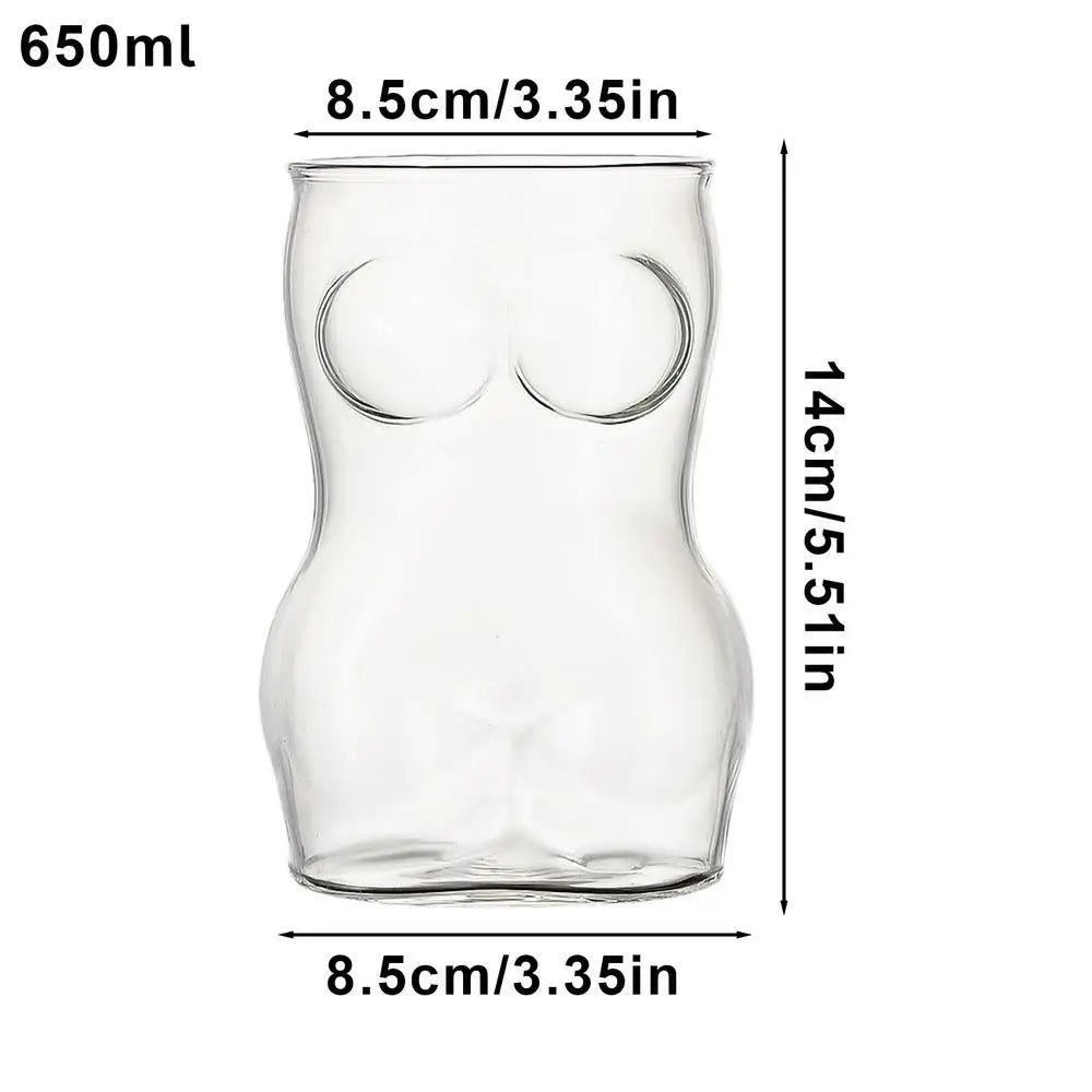 Glass Beer Mug creative Women Body Shaped