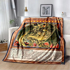 Anime Yu Gi Oh Card Throw Blanket Blue Eyes White Dragon Anime Cartoon Soft Plush Blanket Bedroom Bedspread Home Decor
