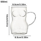 Glass Beer Mug creative Women Body Shaped