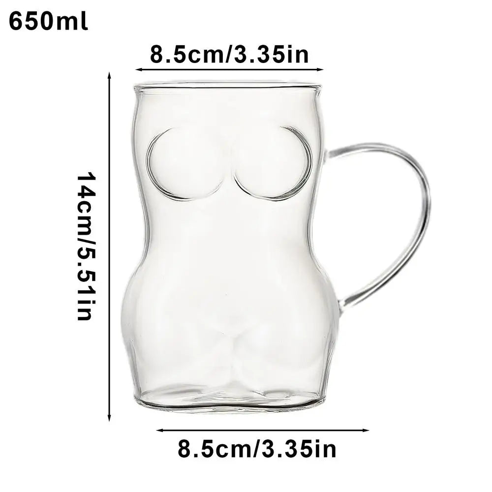 Glass Beer Mug creative Women Body Shaped