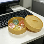 5Pcs Mini Dumplings with Steamer Bun Squeezable Toys Set Soft Stress Relief Crystal Squishy Fidget Sensory Toy Party Favors Gift
