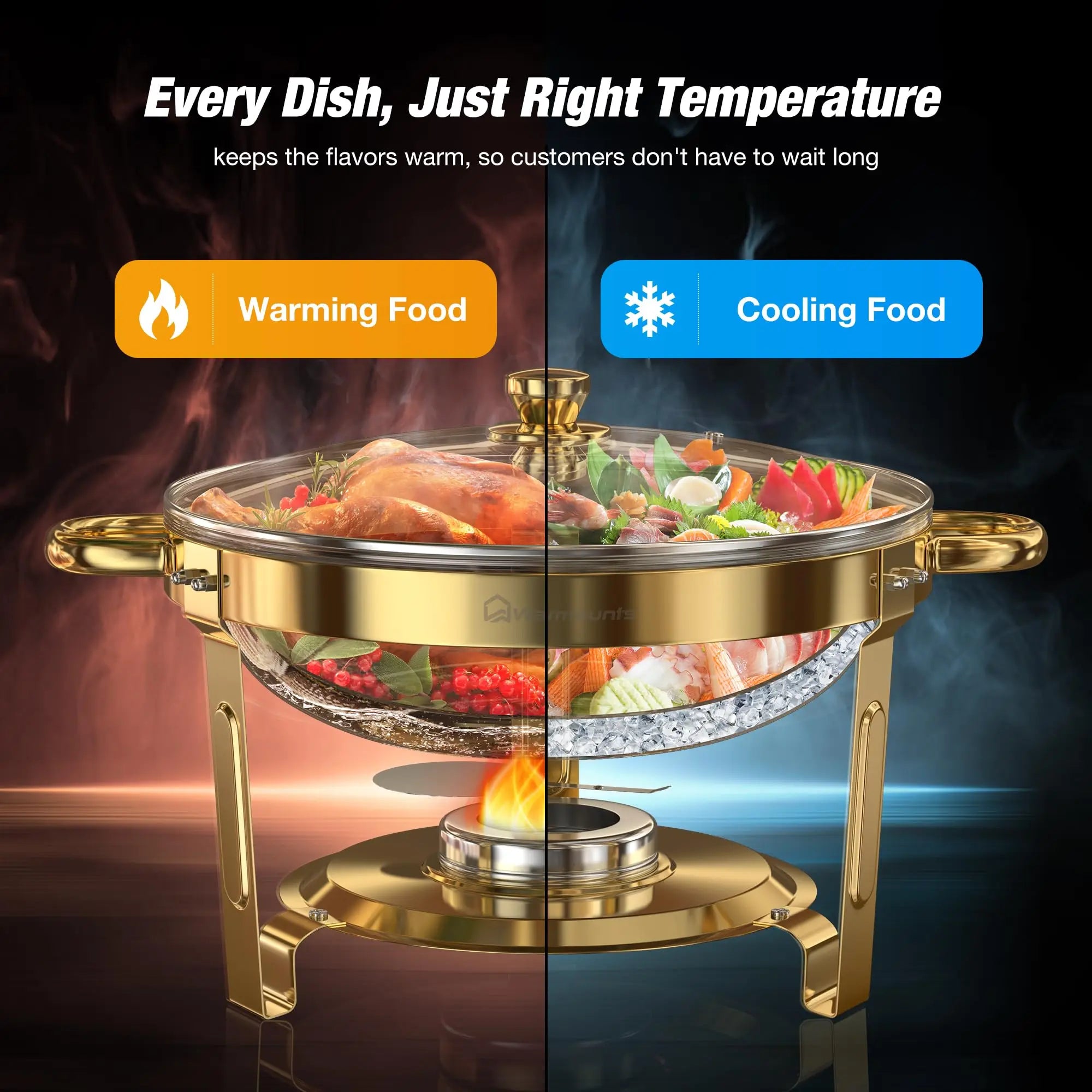 Chafing Dishes for Buffet 5QT Round Stainless Steel