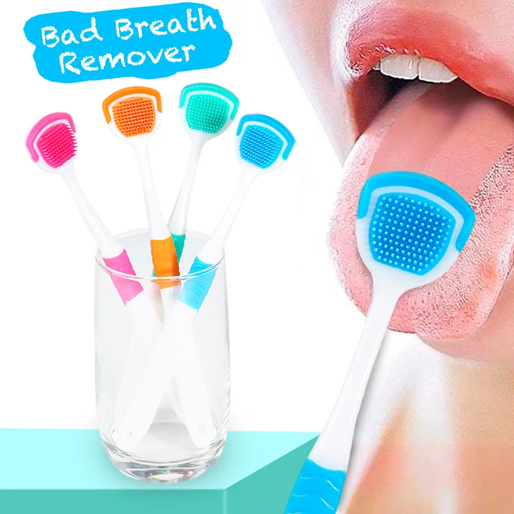 1Pc/4Pcs/8Pcs Silicone Tongue Scraper For Oral Hygiene,Tongue Cleaner Scraper For Oral Care,Tongue Brush Food Debris Clea