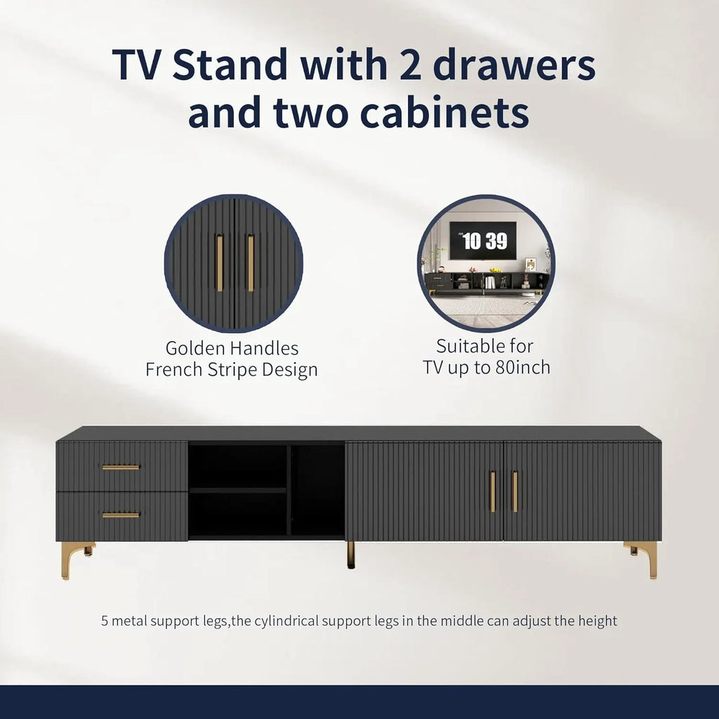 70" Fluted TV Stand for TVs Up to 80",