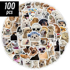 100pcs Funny Dog Stickers Cartoon Cute Decals Toy Stationery Guitar Phone Bicycle Laptop Luggage Car Graffiti Sticker