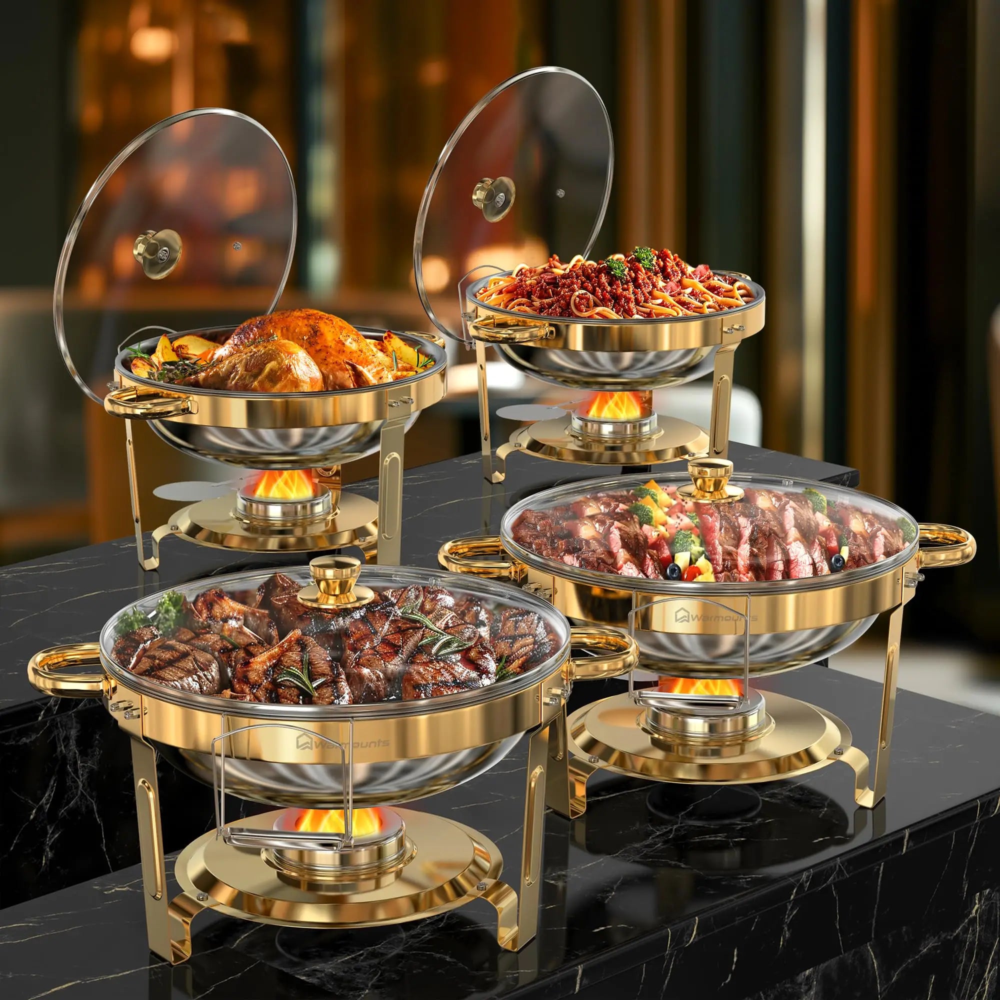 Chafing Dishes for Buffet 5QT Round Stainless Steel