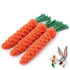 Safe Durable Carrot Dog Bite Rope Braided Chew Toy Resistant Puppy Molar Cleaning Cotton Teething Toy for Pets