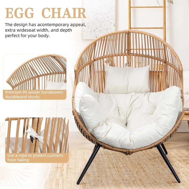 Wicker Egg Chair with  Cushion