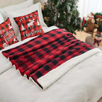 Cozy Sherpa Fleece Buffalo Plaid Blanket
