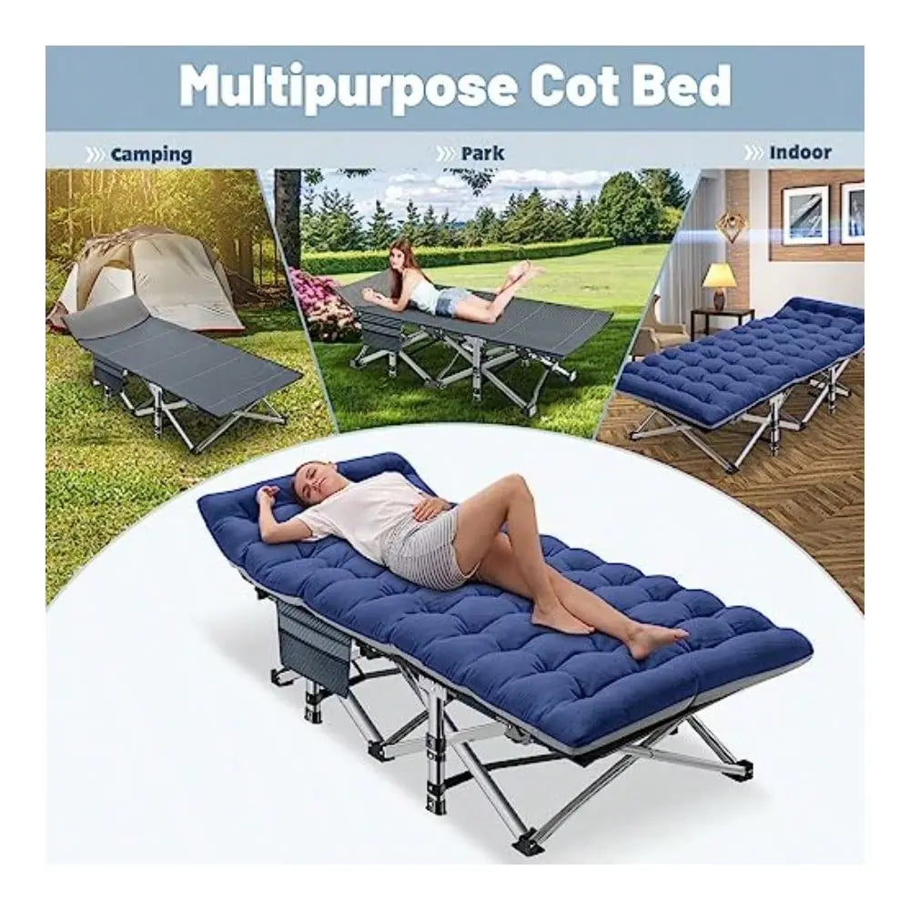 Camping Cot With Mat Carry Bag, 28in Wide, 880LBS