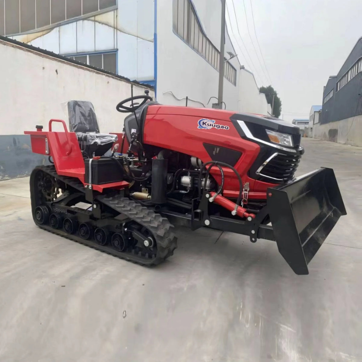 50HP Agricultural Crawler Tractor Ride-On Rotary Tiller with Front Loader 25HP 35HP Track
