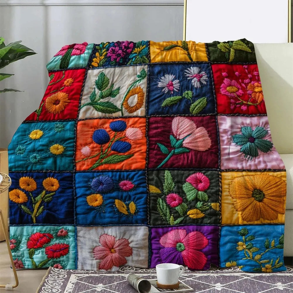 Vintage Floral Flannel Blanket