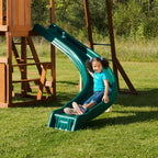 Two Swings, Slide, Monkey Bars, Picnic Table & Glider, Green