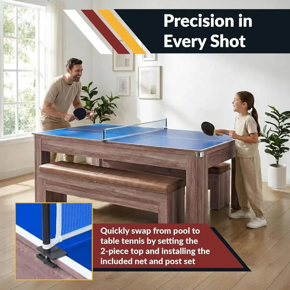 Bench-Included Billiards Table Combo Set