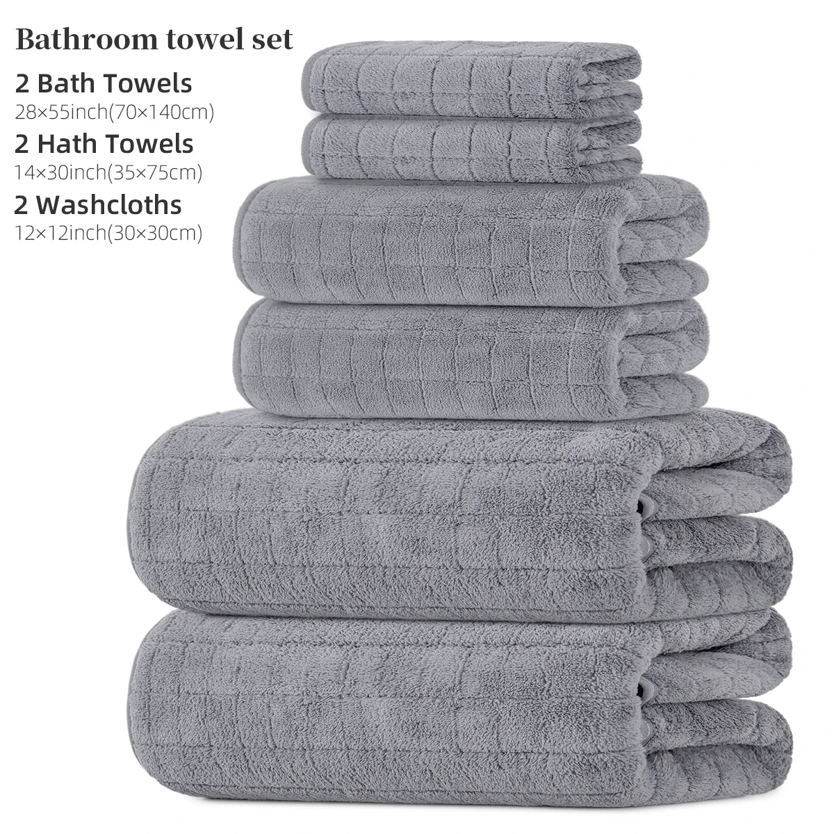 6-Piece Towel and Bath Towel Set,