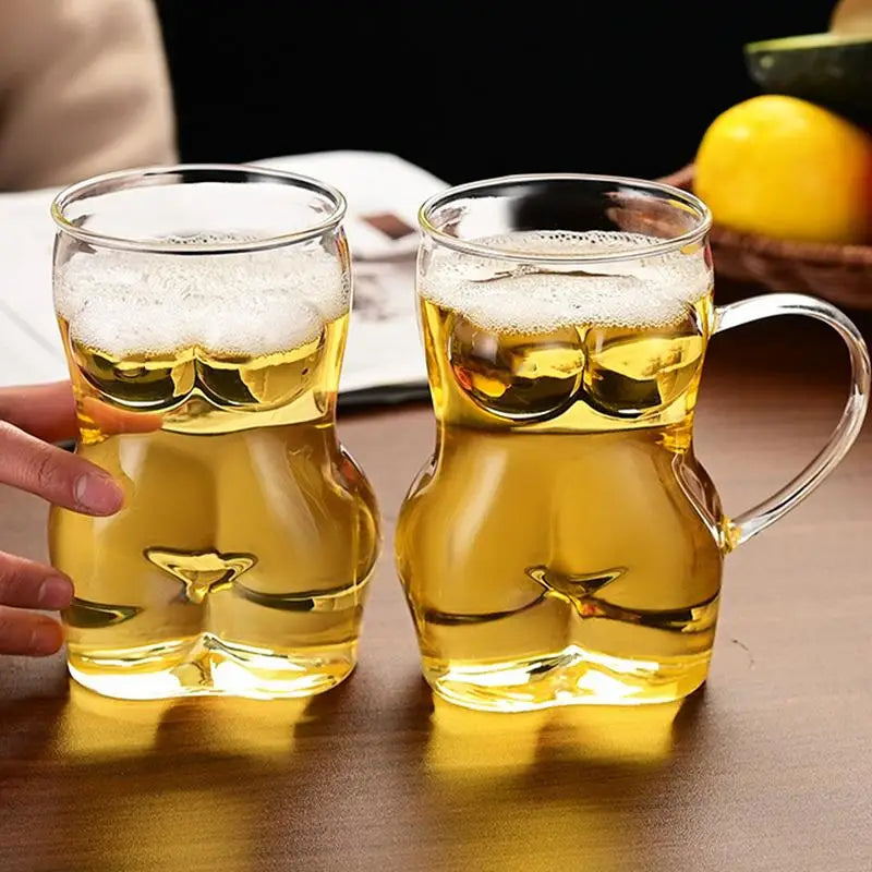 Glass Beer Mug creative Women Body Shaped