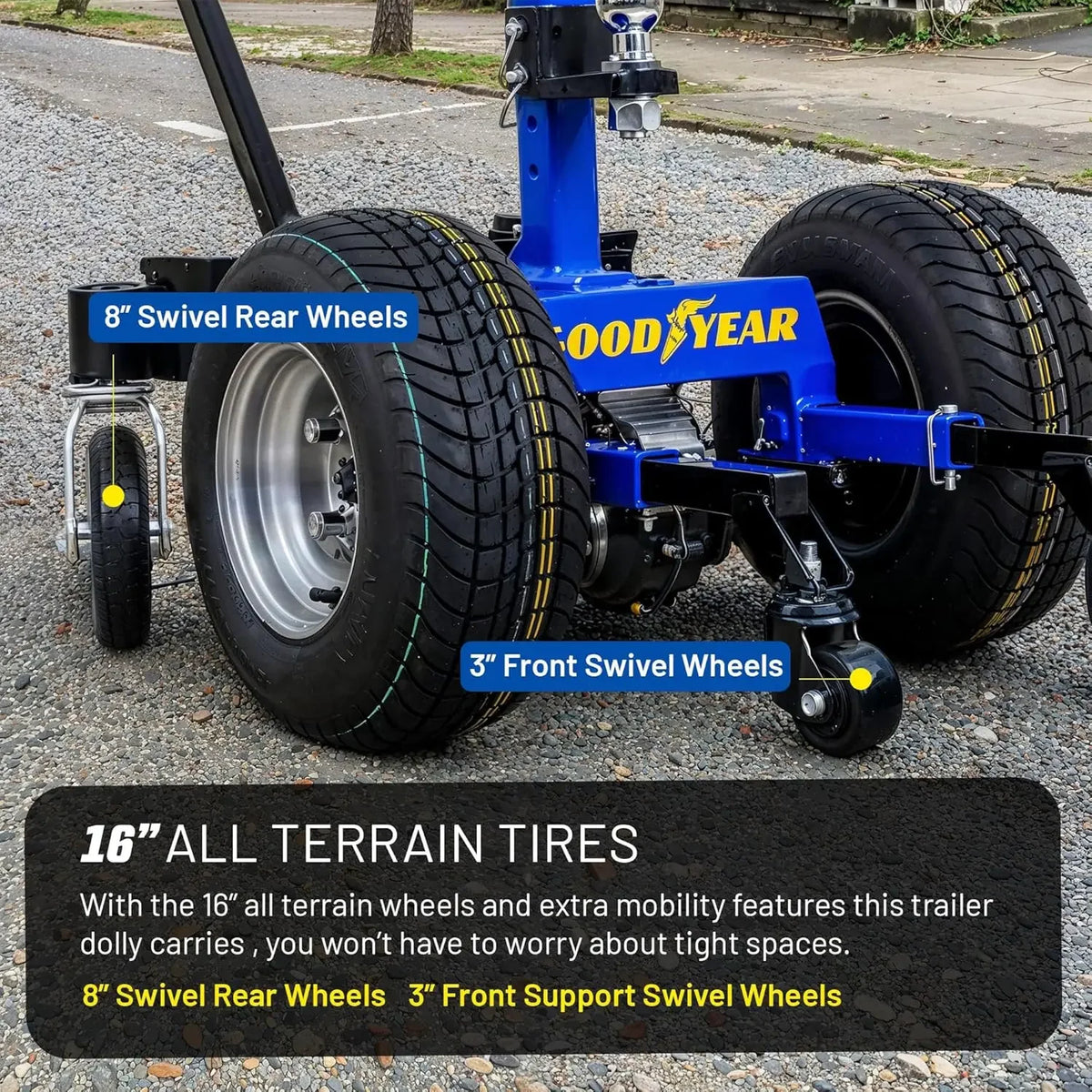 Goodyear Electric Trailer Dolly Super-Duty 7500lbs Max Trailer Weight, 5500lbs